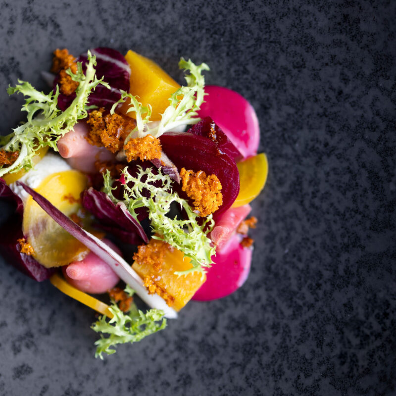 Beet salad on plate