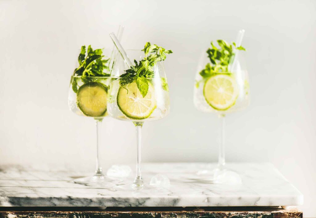 Cocktail in a wine glass