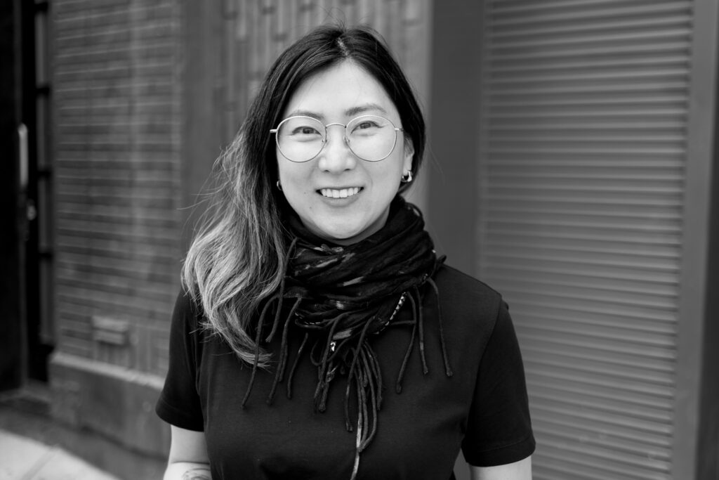 Black and white photo of a women